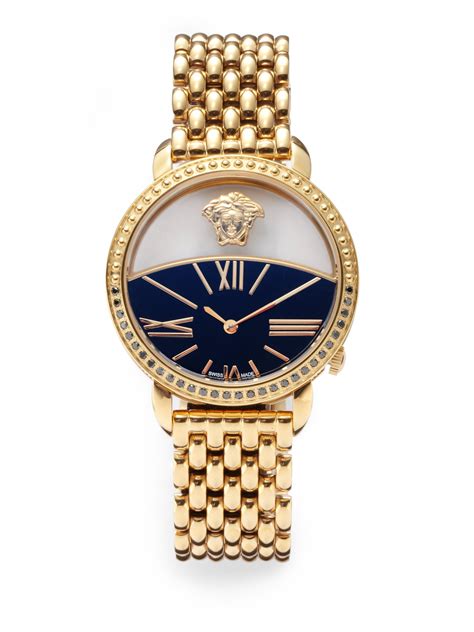 versace shadow diamond watch|men's gold versace watch.